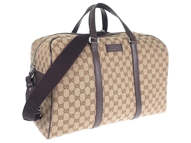 Gucci GG Canvas Boston Duffle Bag Brown Cloth  ref.1312092