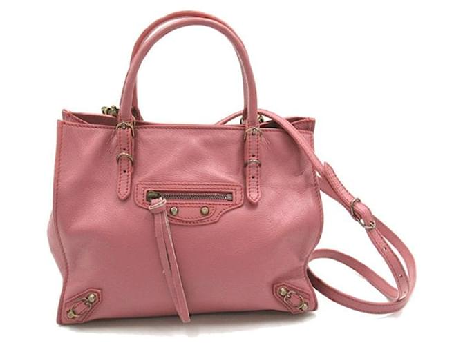 Balenciaga Mini Papier Bag Pink Pony-style calfskin  ref.1312139