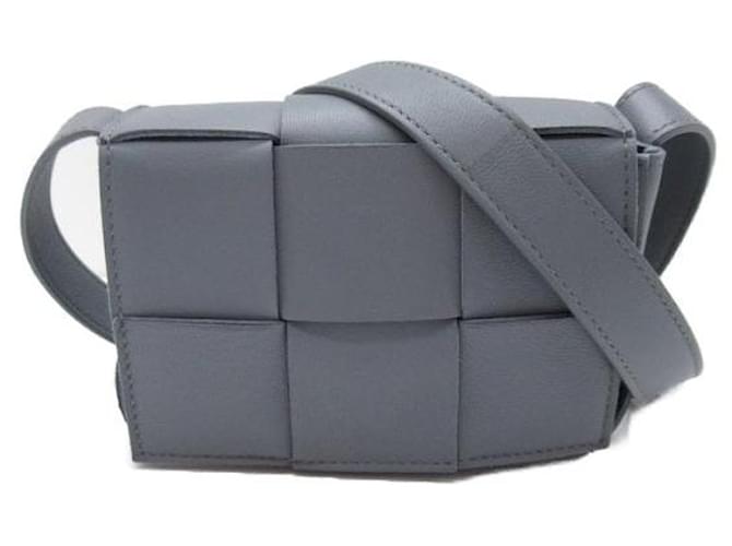 Bottega Veneta Mini Cassette Leather Bag Grey  ref.1312145