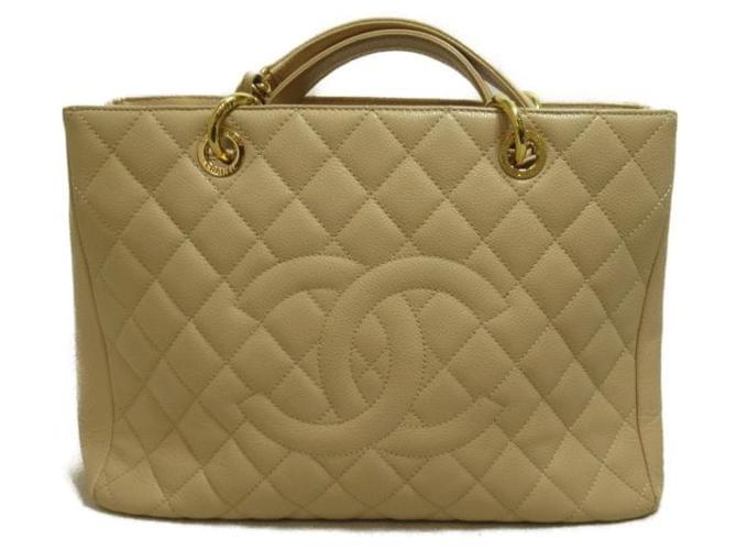 Chanel Gran bolso de compras CC Caviar Castaño  ref.1312172