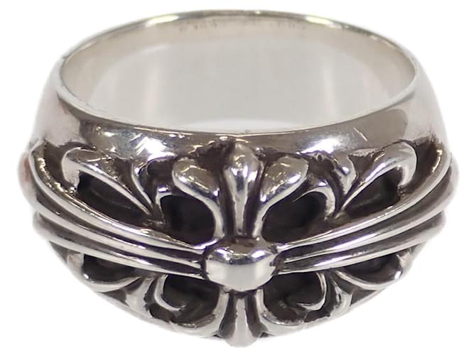 Chrome Hearts Silver Floral Cross Ring Silvery  ref.1312181