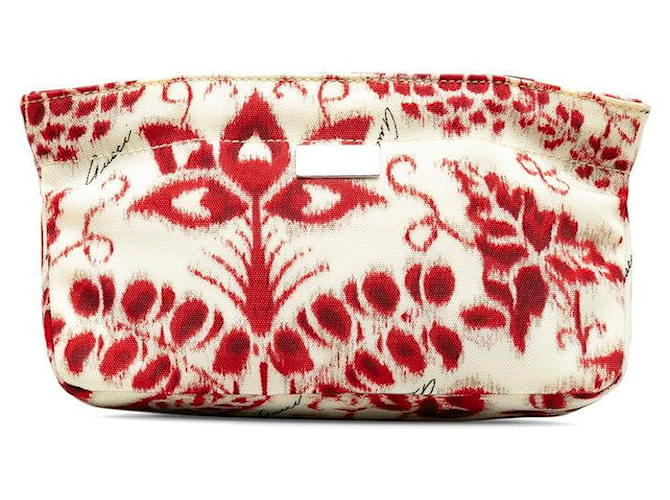 Gucci Floral Print Canvas Cosmetic Pouch White  ref.1312196