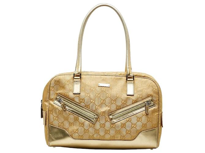 Gucci GG Lurex Bowler Bag Brown Cloth  ref.1312197
