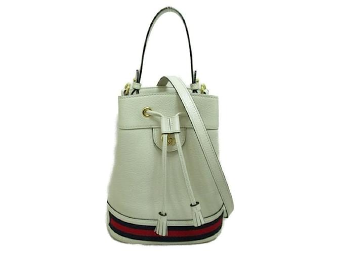 Gucci GG Marmont Leather Ophidia Bucket Bag White  ref.1312209