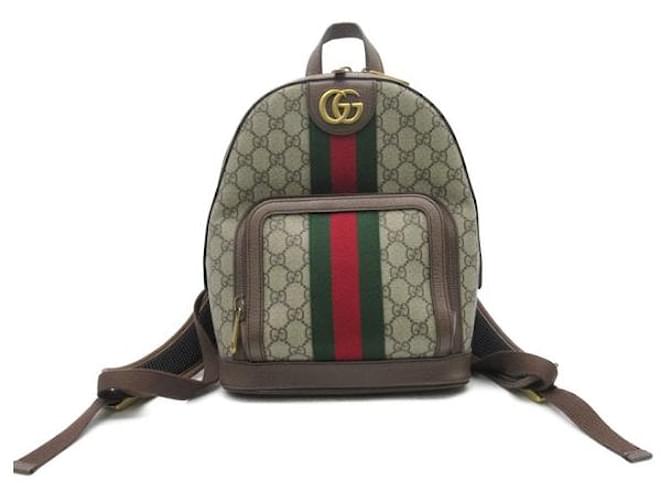Gucci GG Supreme Ophidia  Backpack Brown Cloth  ref.1312211