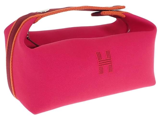 Hermès Toile Bride-A-Brac Travel Case Pink Cloth  ref.1312217