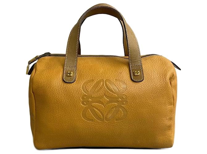 Loewe Anagram Leather Boston Bag Brown Pony-style calfskin  ref.1312221