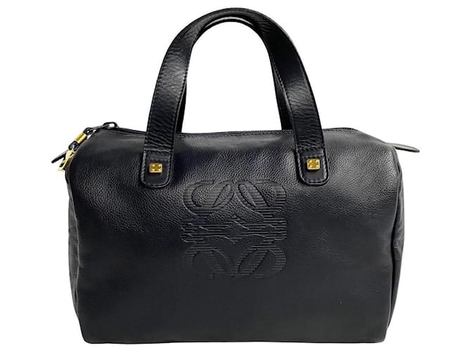 Loewe Anagram Leather Boston Bag Black Pony-style calfskin  ref.1312223