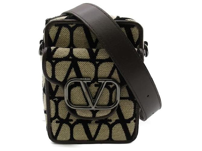Valentino Mini Loco Shoulder Bag Brown Cloth  ref.1312255