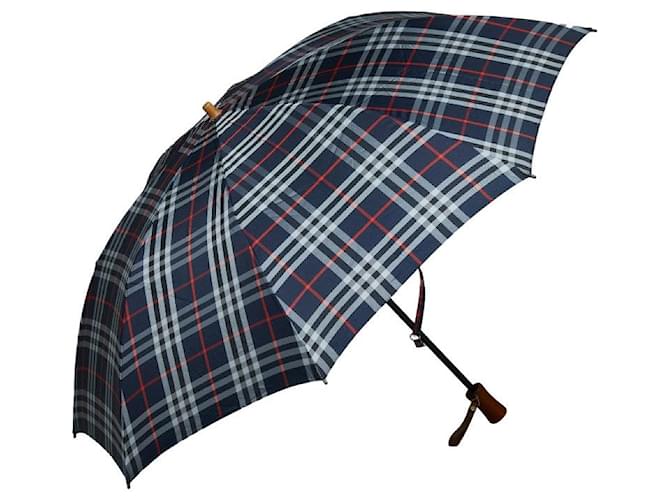 Burberry Parapluie à carreaux Nylon Noir  ref.1312276