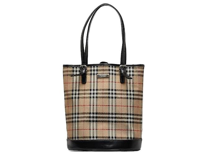 Burberry House Check Canvas Tote Bag Brown Cloth  ref.1312281