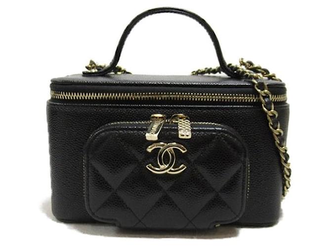 Chanel CC Caviar Vanity Case Black  ref.1312309