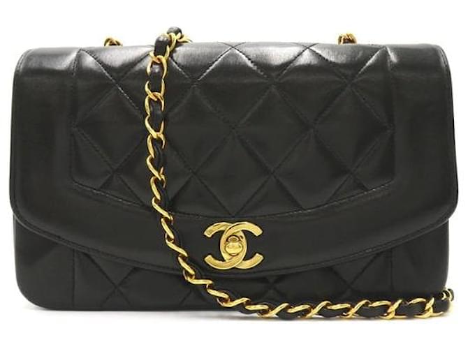 Chanel Diana Flap Crossbody Bag Black Lambskin  ref.1312310