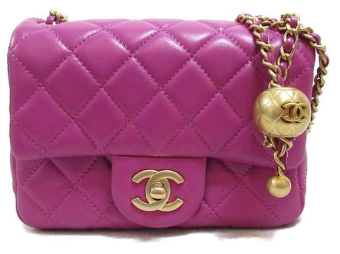 Chanel Bolso CC Mini Matelasse con solapa Púrpura Piel de cordero  ref.1312311