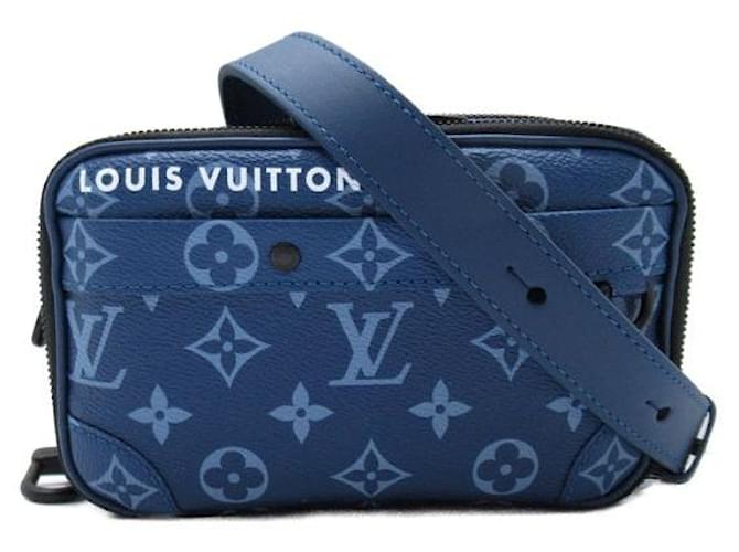 Louis Vuitton Tragbare Geldbörse mit Monogramm „Alpha“ Blau  ref.1312370