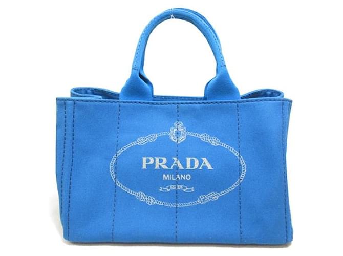 Prada Canapa Logo Tote Bag Blue Cloth  ref.1312375