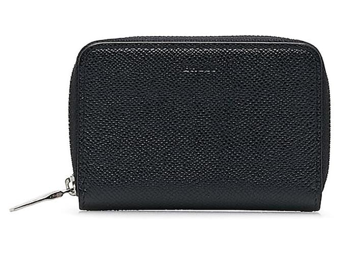 Bally Leather Zip Coin Purse Blue Pony-style calfskin  ref.1312387