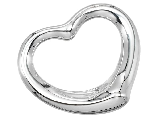 Tiffany & Co Silver Open Heart Pendant Silvery  ref.1312400