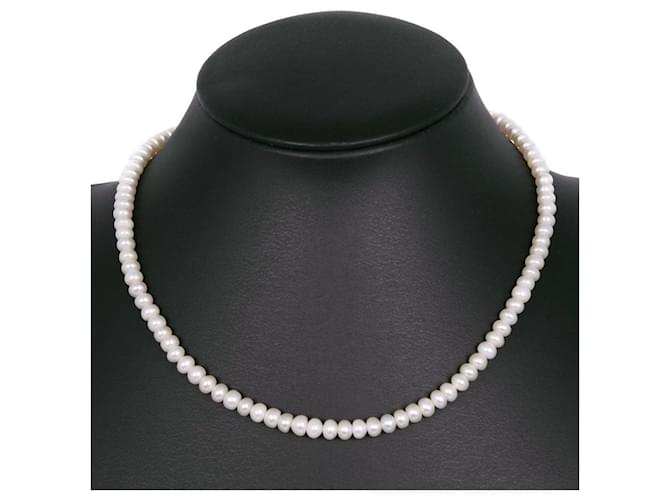 & Other Stories Silver Pearl Necklace White  ref.1312404