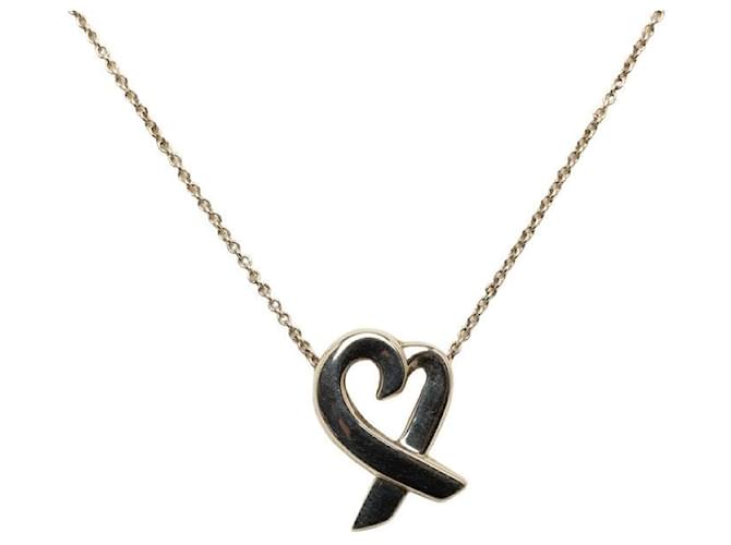 Tiffany & Co Silver Loving Heart Pendant Necklace Silvery  ref.1312414