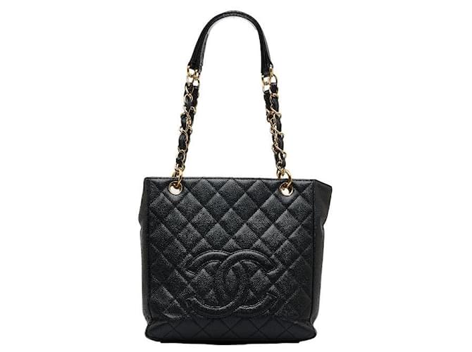 Chanel Gran bolso de compras CC Caviar Negro  ref.1312422