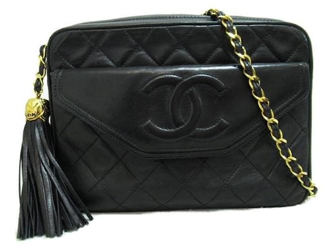 Chanel Quilted CC Camera Bag Black Lambskin  ref.1312423