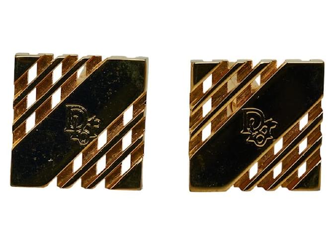 Dior Quadratische Manschettenknöpfe mit Logo Golden  ref.1312430