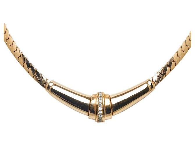 Dior colar corrente de strass Dourado  ref.1312431