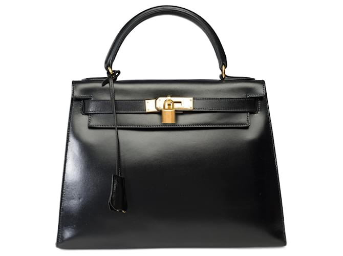 Hermès Hermes Kelly bag 28 in black leather - 101101  ref.1312459