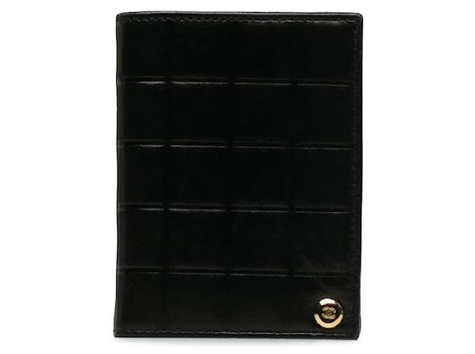 Chanel Porta carte trapuntato quadrato Nero Agnello Pelle  ref.1312491