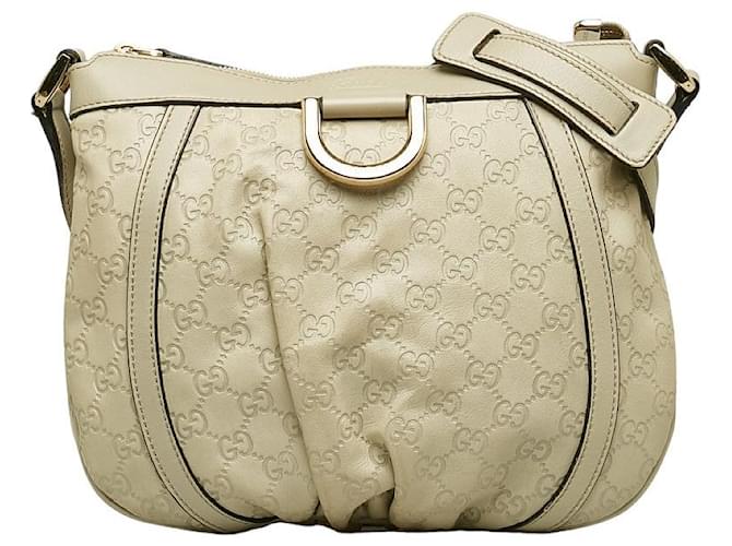 Gucci GG Signature Abbey D-Ring Crossbody Bag White Pony-style calfskin  ref.1312503