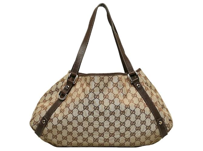 Gucci GG Canvas Abbey Shoulder Bag Brown Cloth  ref.1312507
