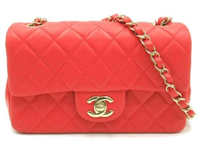 Chanel CC Mini Classic Square Single Flap Pink Pony-style calfskin  ref.1312513