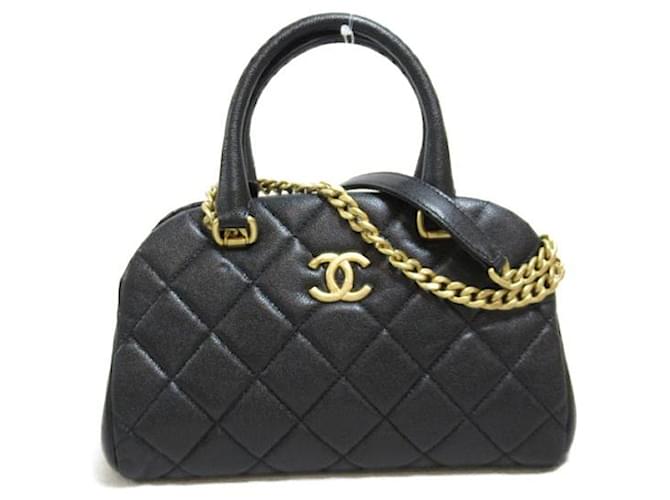Chanel CC Quilted Caviar Bowling Bag Black  ref.1312518
