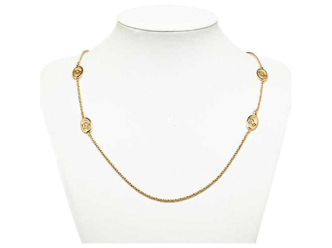Dior Logo Station Chain Necklace Golden  ref.1312529