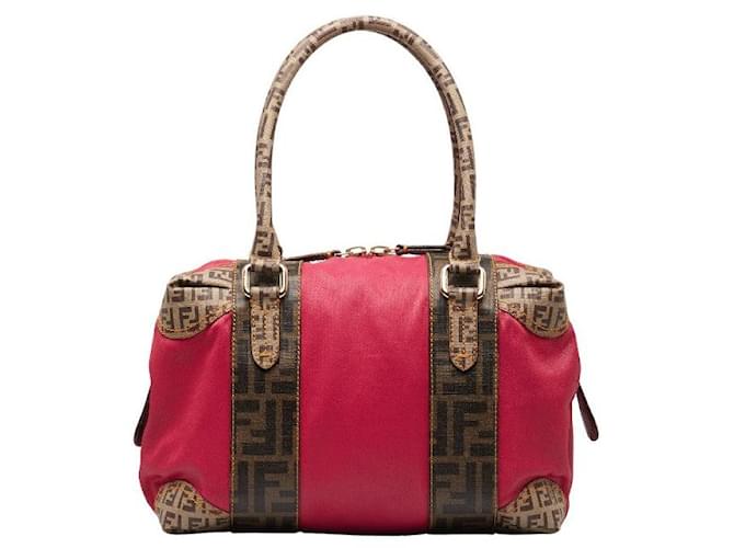 Fendi Zucca – Boston-Tasche aus Mischgewebe Pink  ref.1312559