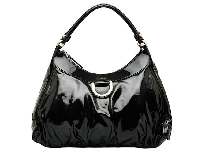 Gucci Patent Leather Abbey D Ring Shoulder Bag Black  ref.1312575