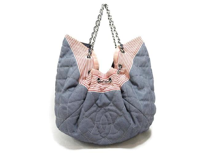 Chanel Coco Cabas Denim Drawstring Tote Blue  ref.1312582