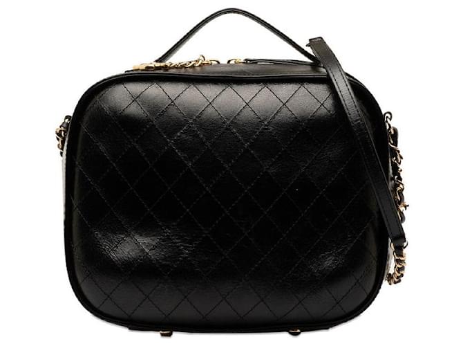 Chanel Crumpled calf leather Vanity Case Black Pony-style calfskin  ref.1312586