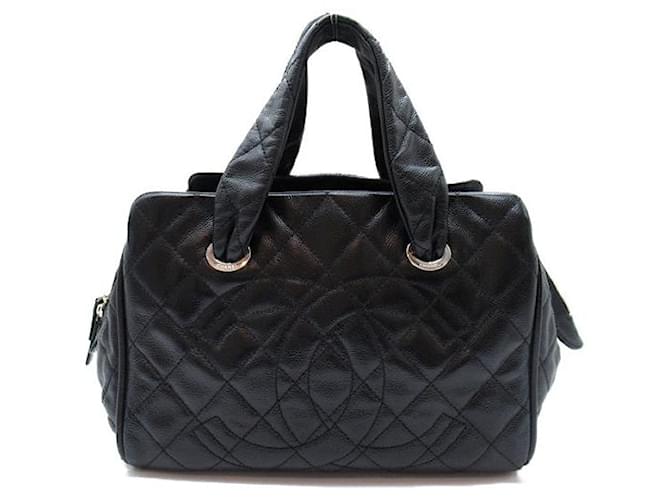 Chanel Quilted CC Caviar Bowler Bag Black  ref.1312589