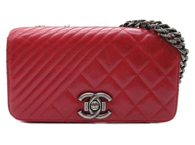 Chanel Coco Boy Flap Bag Red Lambskin  ref.1312591