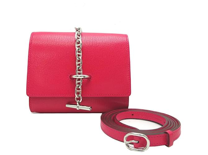 Hermès Chaine d'Ancre Kompakte Geldbörse Pink Kalbähnliches Kalb  ref.1312595