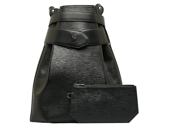 Louis Vuitton Epi Sac D'epaule GM Black Pony-style calfskin  ref.1312669