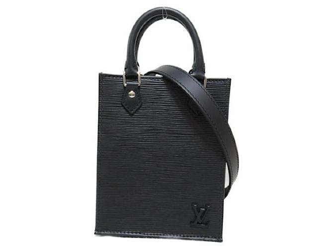 Louis Vuitton Epi Petit Sac Plat Negro Cuero  ref.1312709