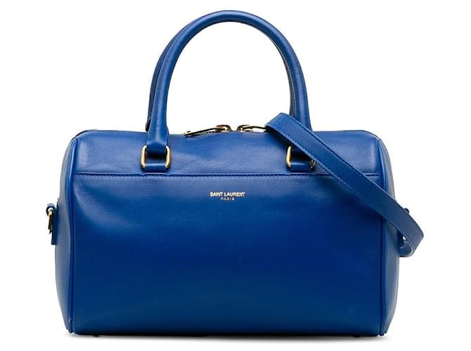 Yves Saint Laurent Baby Classic Leather Duffle Bag Blue Pony-style calfskin  ref.1312730