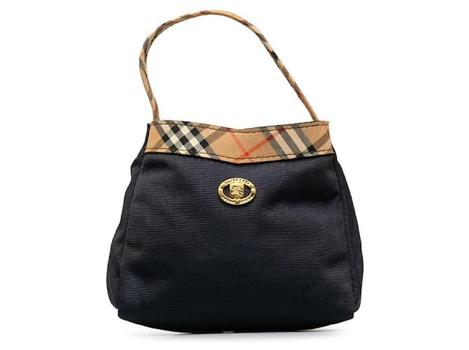 Burberry Nova Check Mini Handbag Black Nylon  ref.1312737