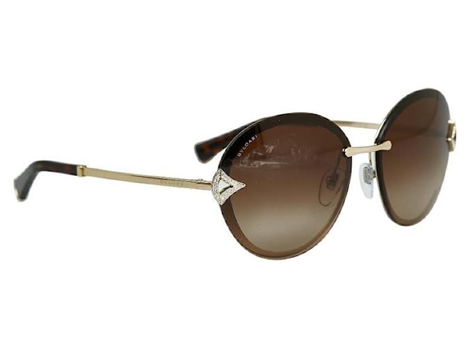 Bulgari Übergroße getönte Sonnenbrille Braun Kunststoff  ref.1312741
