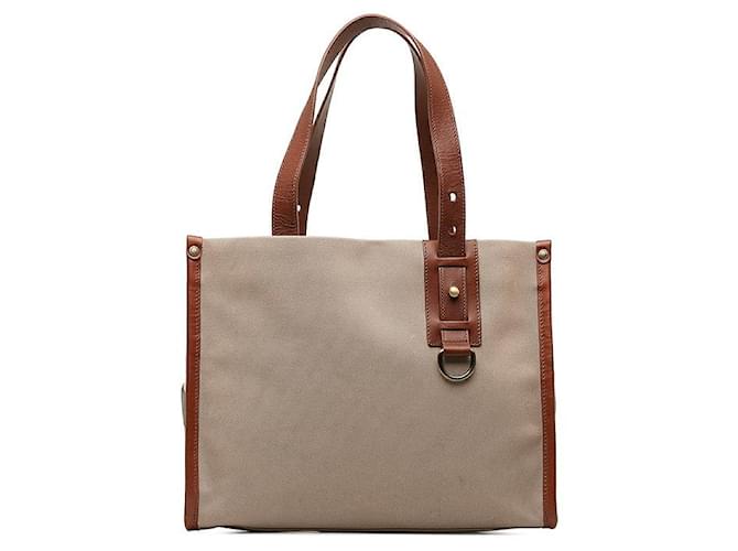 Burberry Canvas & Leather Trim Handbag Brown Cloth  ref.1312747