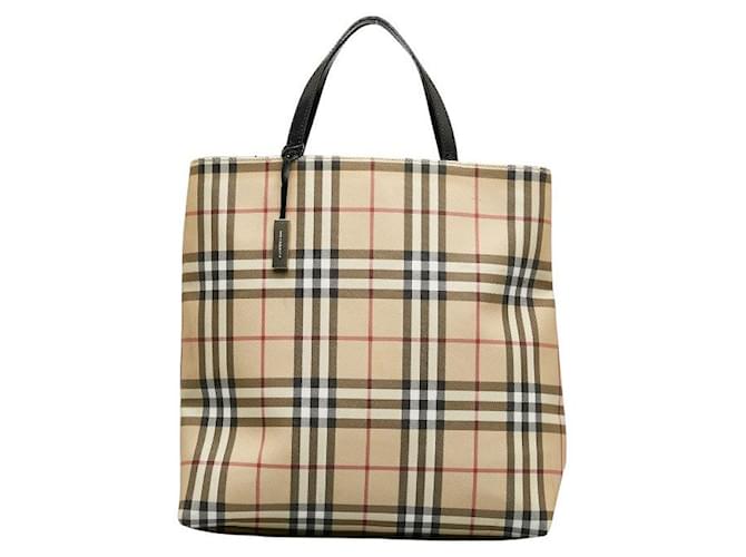 Burberry House Check Canvas Tote Bag Brown  ref.1312749