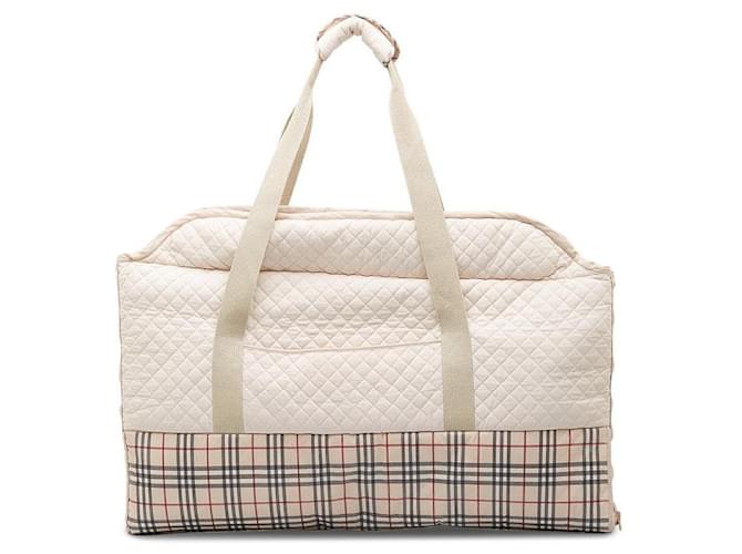 Burberry Sac de transport pour tapis de bébé Nova Check Coton Blanc  ref.1312756